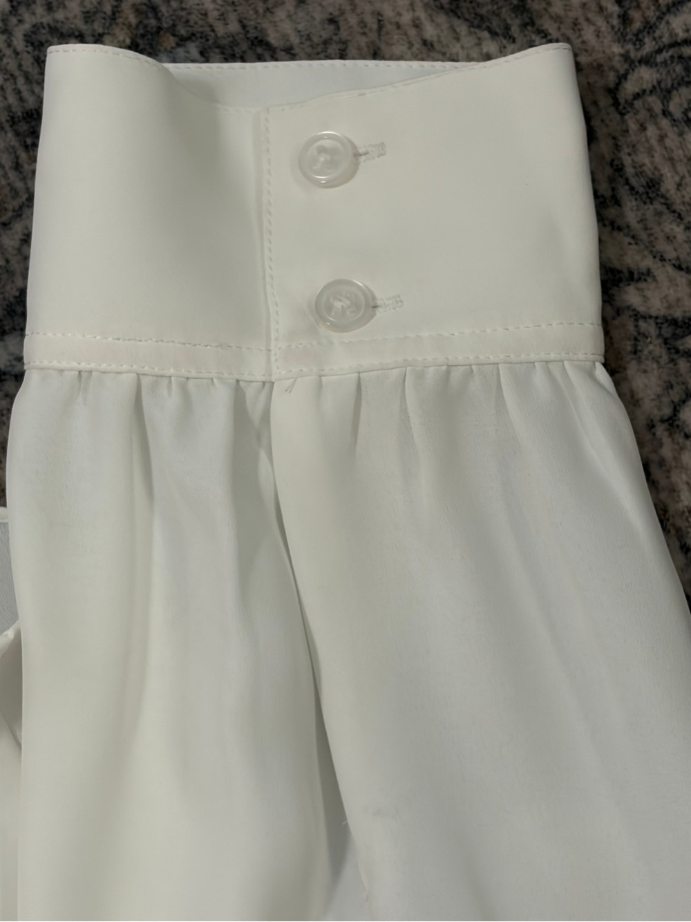 Anne Klein Ivory Ruffled Neck Button-Front Blouse - Picture 8 of 10